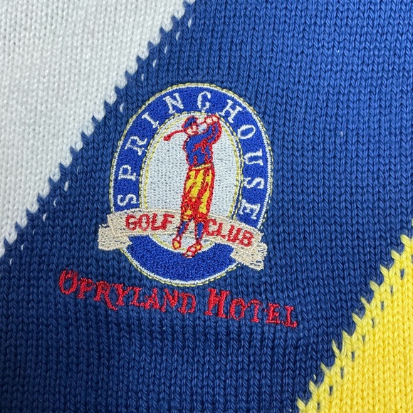 Vintage 90s Spring house Opryland Hotel knit golf sweater. Made in Scotland SZ M - Picture 2 of 4